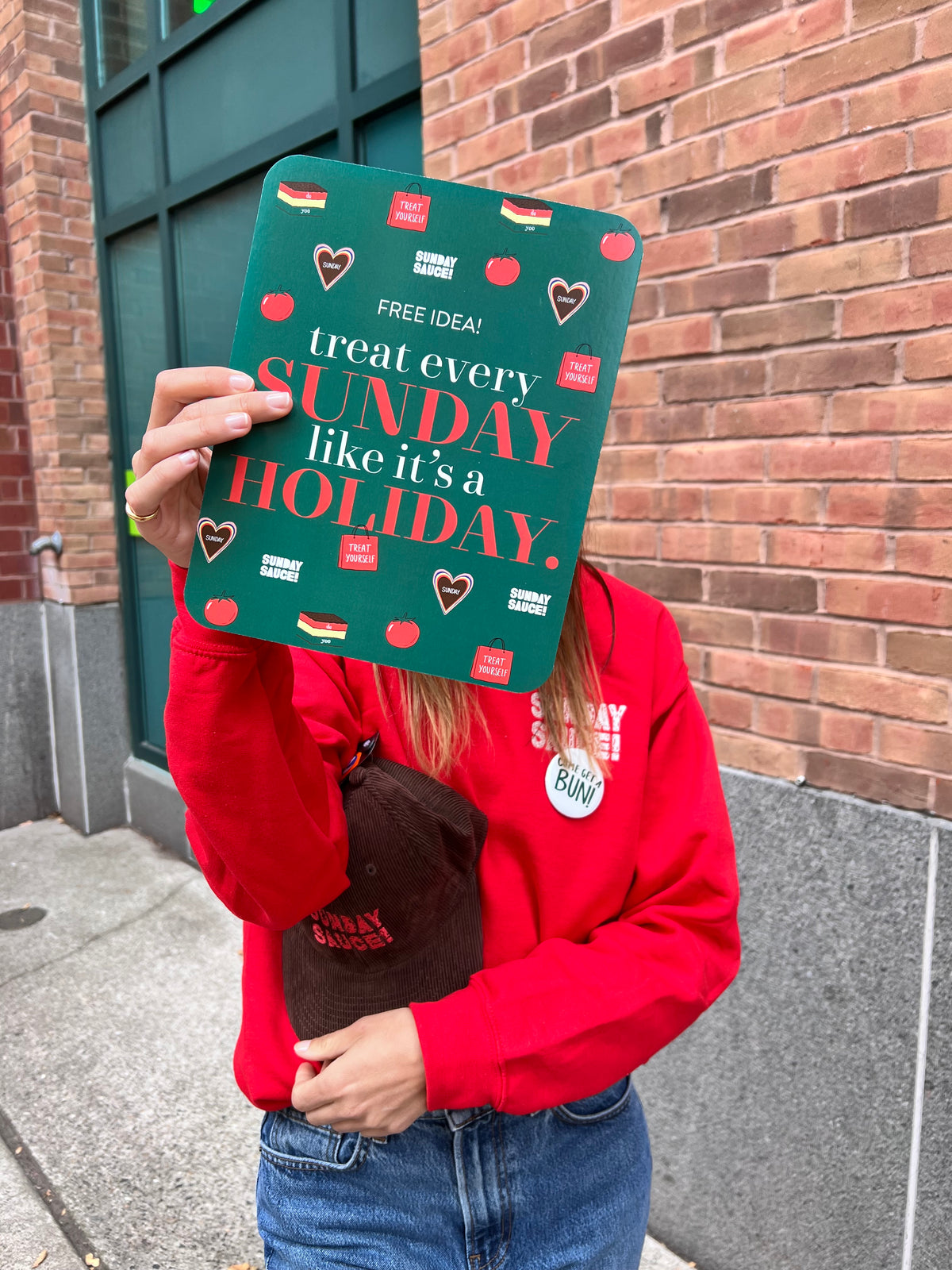 Sunday Sauce! Sweatshirt in Red Sauce Red