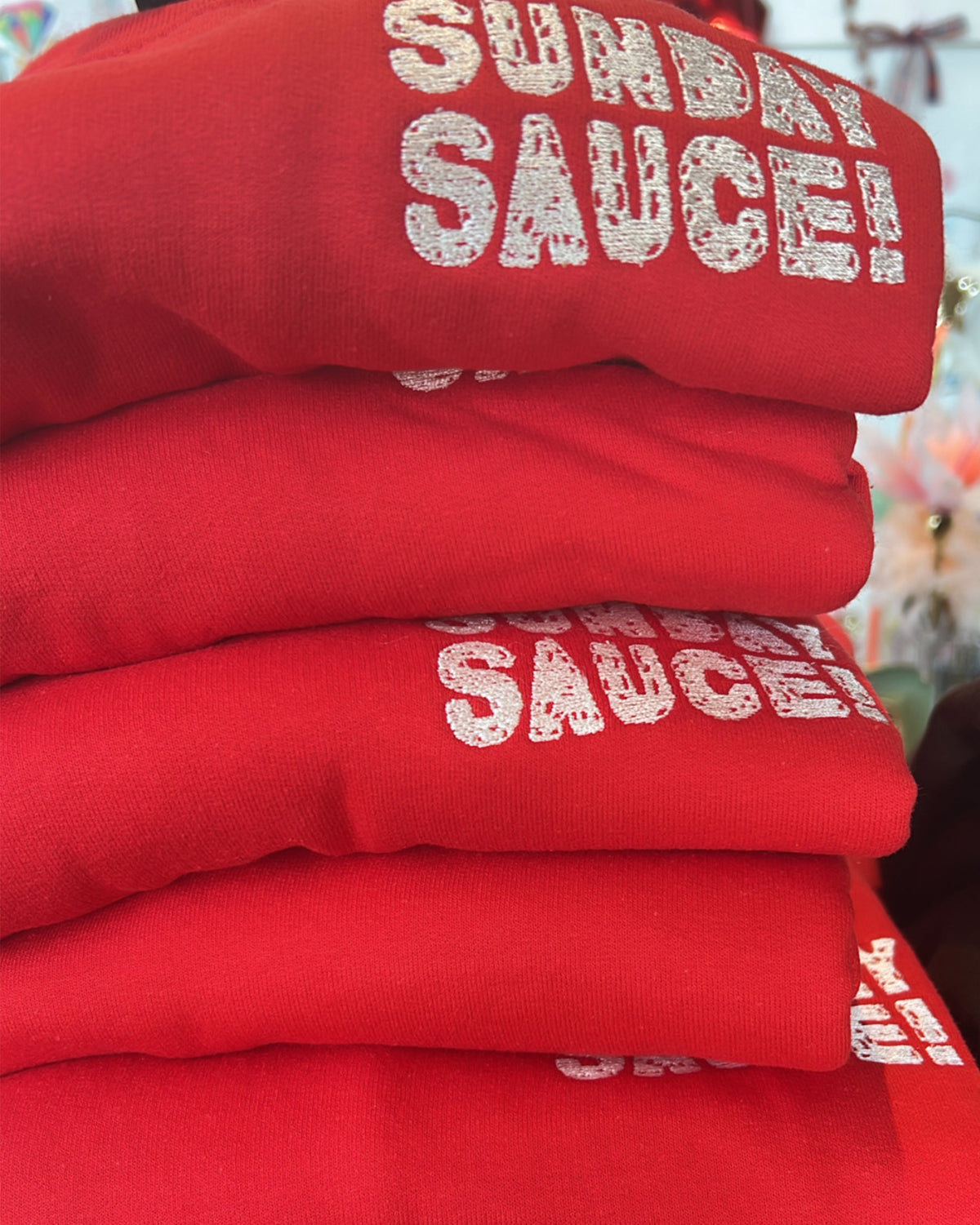 Sunday Sauce! Sweatshirt in Red Sauce Red